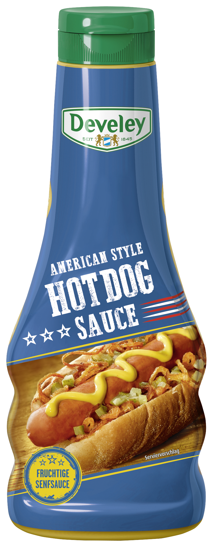 Die Hot Dog Sauce von Develey ist fruchtig senfig und passt perfekt zu Geflügel,  Burger und Steak, Squeeze, 250ml, grillsoße vegetarisch