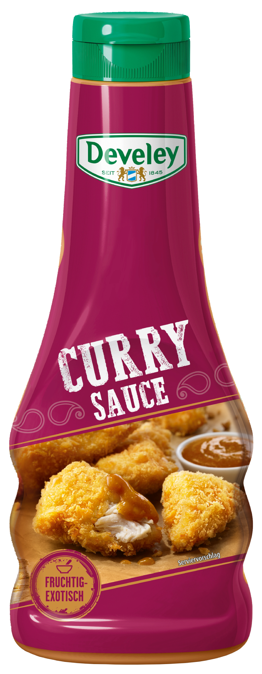 Die Curry Sauce von Develey ist würzig scharf und passt perfekt zu Geflügel, Grillgemüse und Ofenkartoffel, Squeeze, 250ml, grillsoße, vegan,  vegetarisch