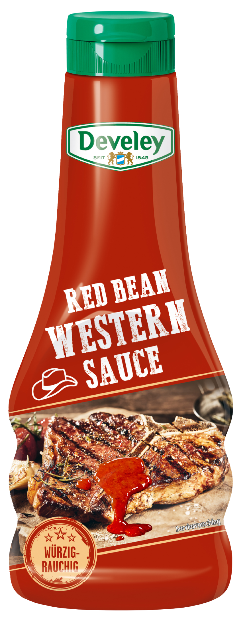 Die Red Bean Sauce von Develey ist Würzig und rauchig und passt perfekt zu Burger,  Wurst und Geflügel, Squeeze, 250ml, grillsoße, vegan. vegetarisch