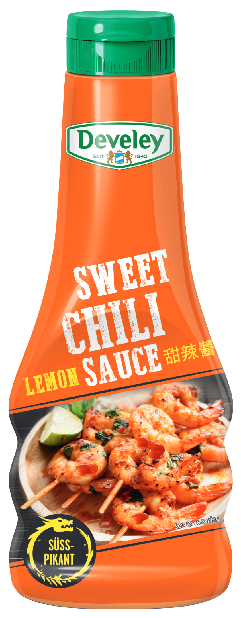 Die Sweet Chili Sauce von Develey ist süß und pikant und passt perfekt zu Grillgemüse,  Ofenkartoffel und Geflügel, Squeeze, 250ml, grillsoße, vegan. vegetarisch