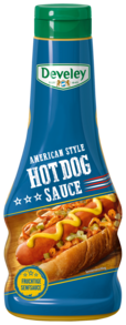 Die Hot Dog Sauce von Develey ist fruchtig senfig und passt perfekt zu Geflügel,  Burger und Steak, Squeeze, 250ml, grillsoße vegetarisch