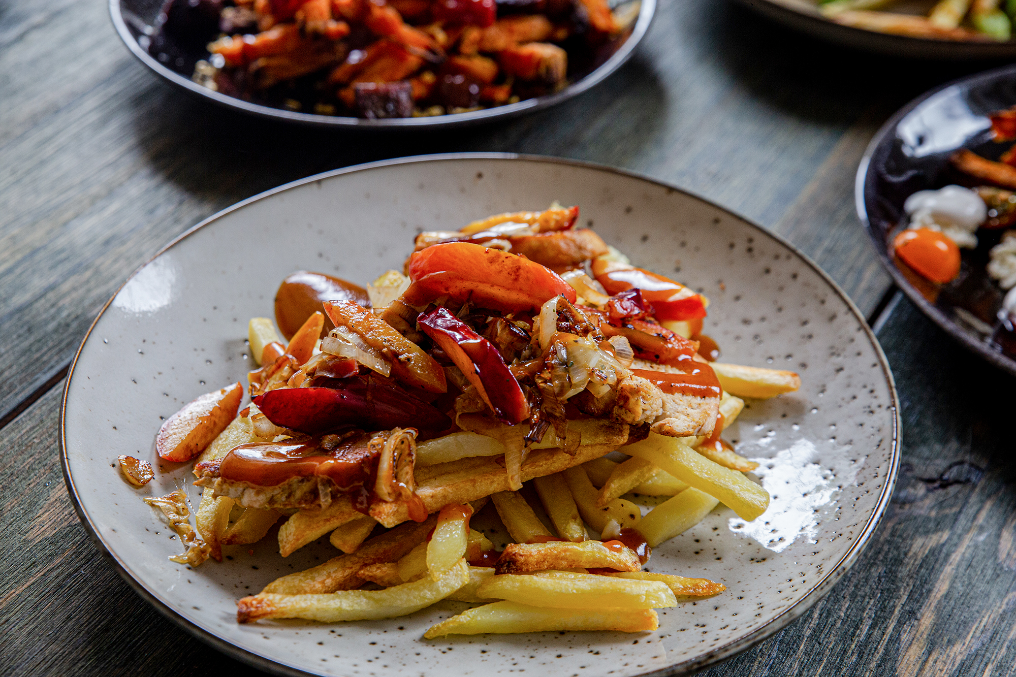 Rezept, Gericht von Develey: Chicken Fries mit Curry Sauce, Pommes